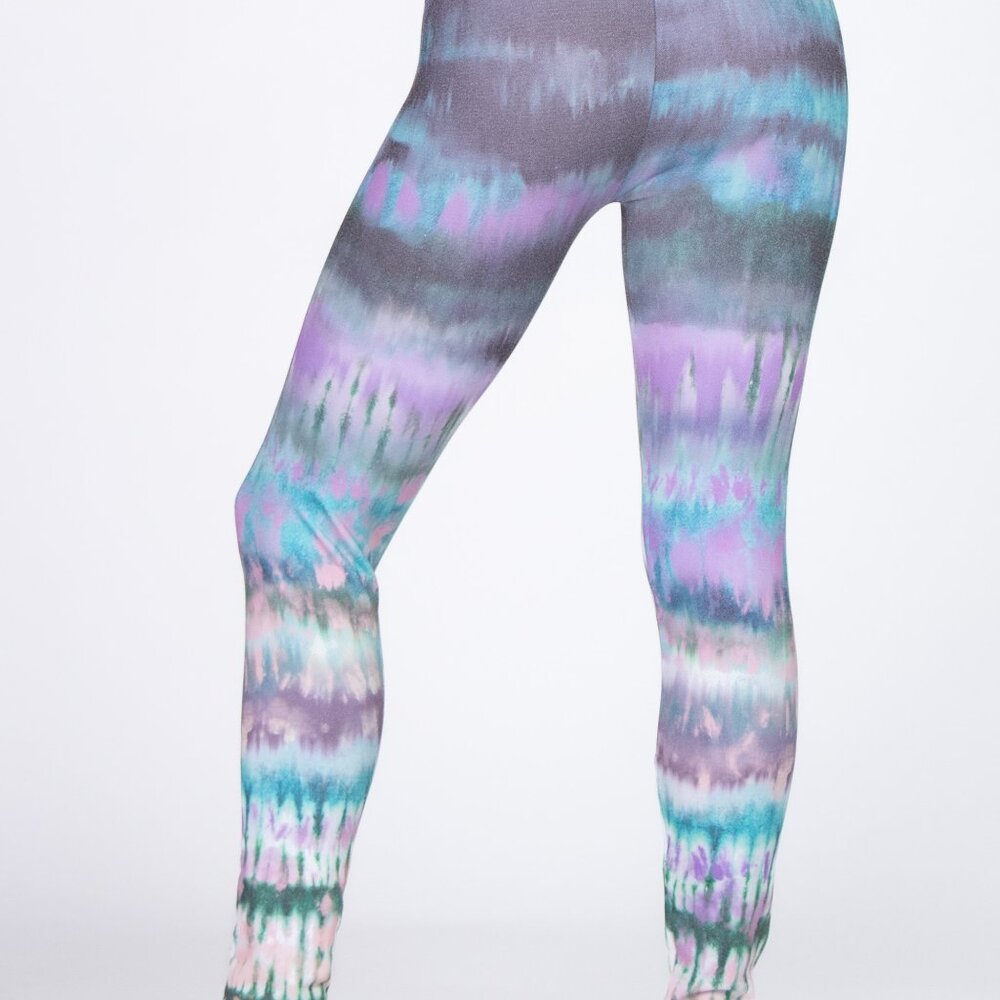 New M. Rena Tie Dye Print Tummy Control Leggings. One Size - Picture 3 of 3